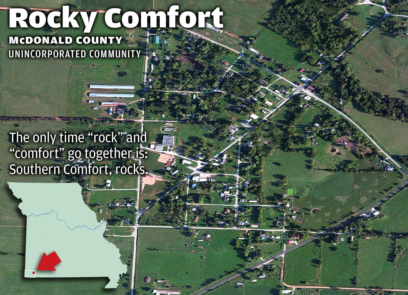 13 Missouri Towns with Uninviting Names: Rocky Comfort